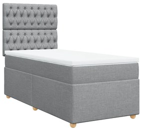 ΚΡΕΒΑΤΙ BOXSPRING ΜΕ ΣΤΡΩΜΑ ΑΝΟΙΧΤΟ ΓΚΡΙ 90X190 ΕΚ. ΥΦΑΣΜΑΤΙΝΟ 3293442