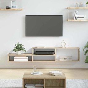 vidaXL ΡάφιΤηλεόρασηςΤοίχου 150x25x28,5εκ Επεξεργασμένο ξύλο
