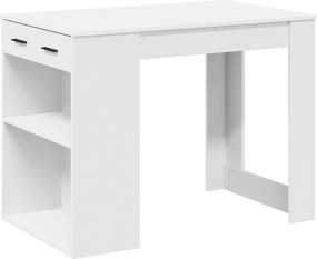 vidaXL Γραφείο με συρτάρι ράφι Λευκό 102x62x77,5cm Κατασκευασμένο ξύλο