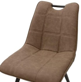 Καρέκλα Nely PU καφέ antique-μαύρο πόδι 47x61x85 εκ.