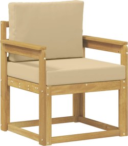 vidaXL Εξωτερικός καναπές Πολυεστέρας Λευκό και Μπεζ