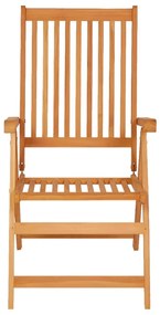 vidaXL Καρέκλες Κήπου 2 τεμ. από Ξύλο Teak με Φωτ. Πράσινα Μαξιλάρια