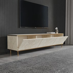 Έπιπλο Τηλεόρασης Τραβερτίνη / Χρυσό IMAJ 180x35x45,2