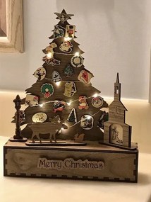 Intra απο ξύλο plywood 3mm-4mm πάχος - Advent Calendar Tree Δίασταση 30x30 cm Intraeaxys-eo4q3zd7