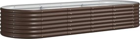 vidaXL Ζαρντινιέρα Καφέ 224x80x36 εκ. Γαλβανισμένος χάλυβας