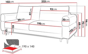 Καναπές - κρεβάτι Nordic -Gkri