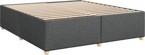 vidaXL Κρεβάτι Boxspring με Στρώμα Σκούρο Γκρι 180x200 εκ Υφασμάτιν
