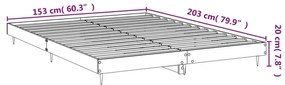 Πλαίσιο Κρεβατιού Καφέ Δρυς 150x200 εκ. Επεξεργασμένο Ξύλο - Καφέ