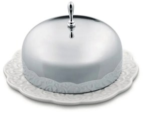 Βουτυριέρα Dressed MW16 Φ12x7,6cm Inox-White Alessi Stainless Steel