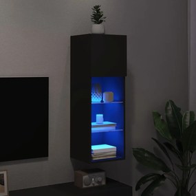 vidaXL Έπιπλο Τηλεόρασης με LED Μαύρο 30,5x30x90 εκ.