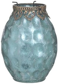 Κηροπήγιο 3-70-912-0209 Φ13x16cm Petrol-Bronze Inart Metal, Glass