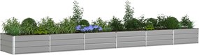 vidaXL Γλάστρα Ανοιχτό γκρι 580 x 100 x 45 εκ Επικαλυμμένος Χάλυβας