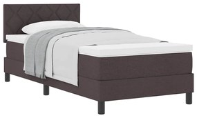 vidaXL Κρεβάτι box spring με στρώμα Σκούρο Καφέ 100 x 200 cm ύφασμα