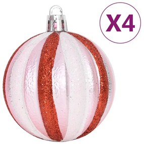 vidaXL Σετ Μπάλες Χριστουγεννιάτικες 65 τεμ. Ροζ/Κόκκινες/Λευκές