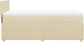 vidaXL Κρεβάτι Boxspring με Στρώμα Κρεμ 90x200 εκ.Υφασμάτινο