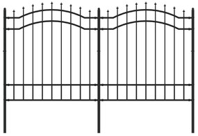 vidaXL Φράχτης με Ακίδες Μαύρος 165 εκ. Ατσάλι Ηλεκτροστ. Βαφή Πούδρας