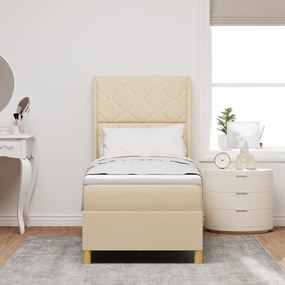 vidaXL Κρεβάτι Box Spring με Στρώμα Κρεμ 80x200 εκ