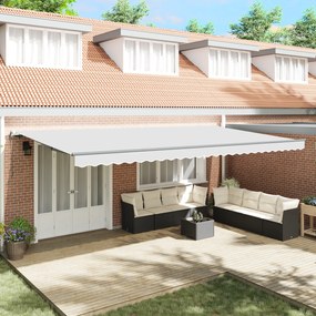 vidaXL Αυτόματη Ανασυρόμενη Τέντα Λευκή 600x350 εκ.