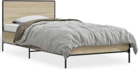 vidaXL Πλαίσιο Κρεβατιού Sonoma Δρυς 75 x 190 εκ. Επεξ. Ξύλο &amp; Μέταλλο