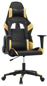 vidaXL Καρέκλα Gaming Μαύρο/Χρυσό από Συνθετικό Δέρμα