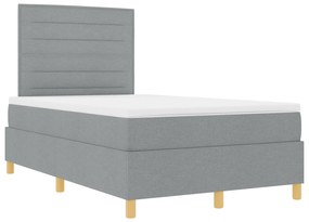 vidaXL Κρεβάτι με Σπαστό Στρώμα Ανοιχτό Γκρι 120x200 cm Ύφασμα