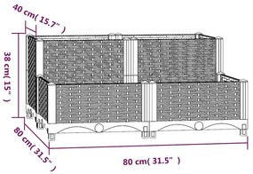 vidaXL Ζαρντινιέρα 80 x 80 x 38 εκ. από Πολυπροπυλένιο