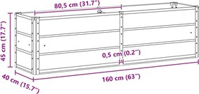 vidaXL Γλάστρα Πράσινο 160 x 40 x 45 cm Ατσάλι