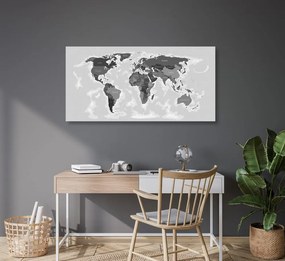Εικόνα ενός όμορφου χάρτη σε φελλό με μια πινελιά ασπρόμαυρου - 120x60  peg
