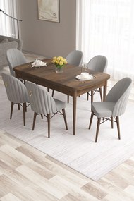 Extendable Dining Table &amp; Chairs Set (7 Pieces) Roz - Baroque, Grey Baroque
Grey