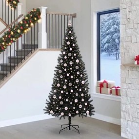 vidaXL Χριστουγεννιάτικο Δέντρο με 300 LED με βάση Μαύρο 240 cm PVC