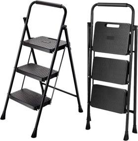 Πτυσσόμενη σκάλα-σκαμπό σιδερένια - 109-3 - 617471