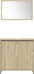 vidaXL Σετ Επίπλων Μπάνιου 4 Τεμαχίων Sonoma Δρυς Επεξεργασμένο Ξύλο