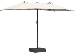vidaXL Ομπρέλα Κήπου Άμμος και Ανθρακί 385 x 209 x 244 εκατοστά