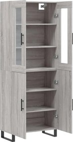 vidaXL Ντουλάπι Γκρι Sonoma 69,5 x 34 x 180 εκ. Επεξεργασμένο Ξύλο