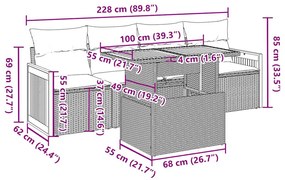 ΣΕΤ ΚΑΝΑΠΕ ΚΗΠΟΥ 5 ΤΕΜΑΧΙΩΝ ΜΑΥΡΟ ΣΥΝΘΕΤΙΚΟ ΡΑΤΑΝ ΜΕ ΜΑΞΙΛΑΡΙΑ 3327653