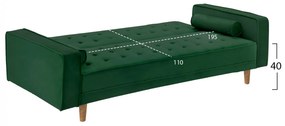 Καναπές - Κρεβάτι Salvador Βελούδο Κυπαρισσί 223x90x80Y εκ. 223x90x80 εκ.