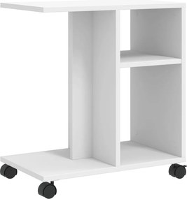 vidaXL Βοηθητικό Τραπέζι με Ρόδες Λευκό 50x30x55 εκ. Επεξεργ. Ξύλο