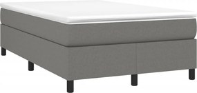 vidaXL Κρεβάτι Boxspring με Στρώμα Σκούρο Γκρι 120x190 εκ Υφασμάτινο