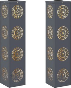 vidaXL Ηλιακό LED Φως Δρόμου 2 pcs Θερμό λευκό 18 x 18 x 80 εκ.
