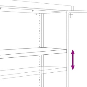 vidaXL Αρχειοθήκη Ανθρακί 90x40x200 εκ. Ατσάλινη