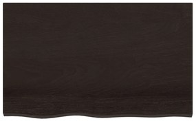 vidaXL Ράφι Τοίχου Σκούρο Καφέ 80x50x(2-6) εκ. Επεξ. Μασίφ Ξύλο Δρυός