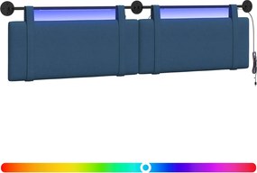 vidaXL Κεφαλάρι κρεβατιού κρεμαστό Μπλε Ύφασμα