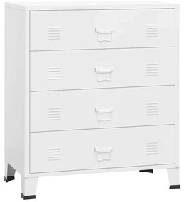 vidaXL Συρταριέρα Βιομηχανική Λευκή  78 x 40 x 93 εκ. Μεταλλική