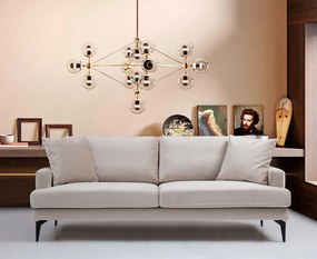 Τριθέσιος Καναπές Μπεζ GIGAS 205x90x88