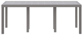 vidaXL Τραπέζι Κήπου Ανοιχτό γκρι 200 x 100 x 73 εκ. συνθετικό ρατάν