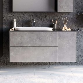 Έπιπλο Μπάνιου Πάγκος Με Νιπτήρα Rodos S3BROD110SB 110x50x51cm Silver Κεραμικό,Mdf