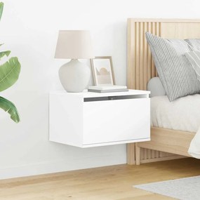 vidaXL Κομοδίνα Επιτοίχια με Φώτα LED 2 τεμ. Λευκά