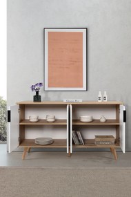 Κονσόλα Sapphire Δρυς / Λευκό PRIVEPE 150x44x18