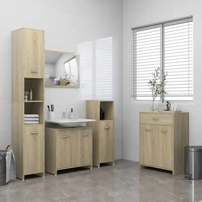 vidaXL Σετ Επίπλων Μπάνιου 4 Τεμαχίων Sonoma Δρυς