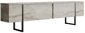 Έπιπλο Τηλεόρασης Luxe 618BLY1253 180x30x50cm Travertine Beige-Black
